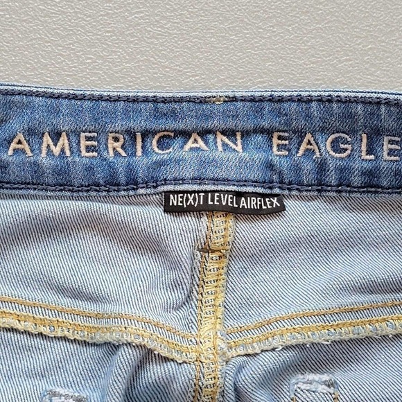 American Eagle AE Mens Slim Next Level Airflex Blue Jeans Sz 31 x 32 Distressed - Picture 6 of 12